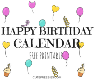 Printable Classroom Birthday Calendar Template  Example