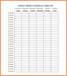 Printable Daily Calendar By Hour Template  Example