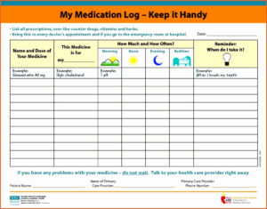 Printable Daily Medication Calendar Template