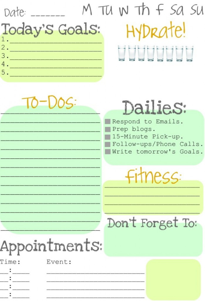 Printable Daily To Do List Calendar Template Pdf Sample