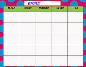 printable monday through friday calendar template example