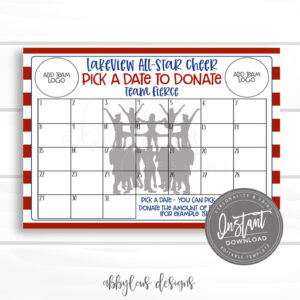 printable pick a date calendar fundraiser template free pdf