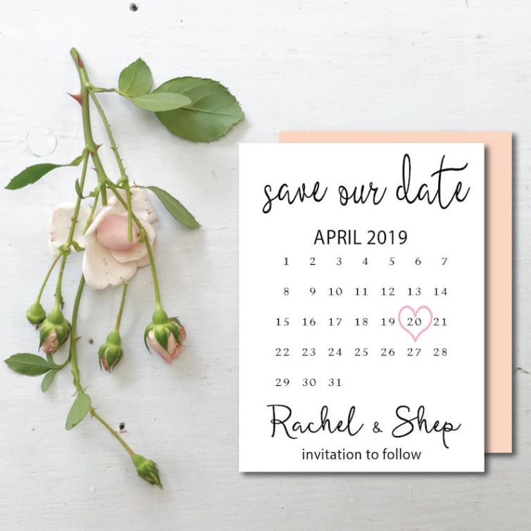 printable save the date calendar template excel