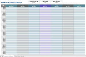 printable weekly calendar template google docs excel