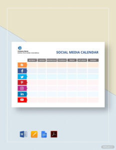 sample social media content calendar template pdf