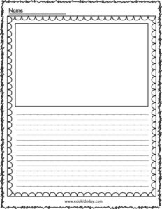 sample writing paper template for kindergarten