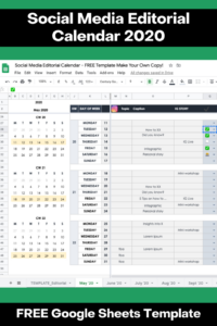 social media calendar template google sheets sample