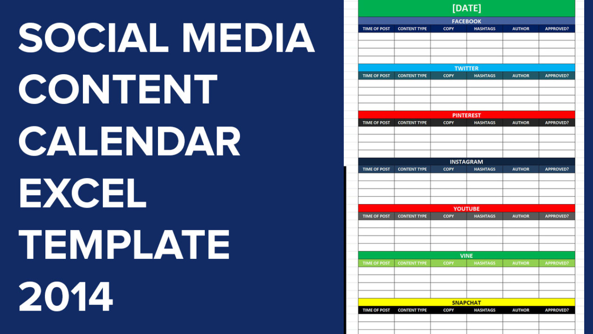 social media content calendar template free example