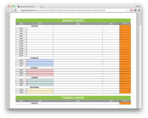 social media content calendar template free pdf