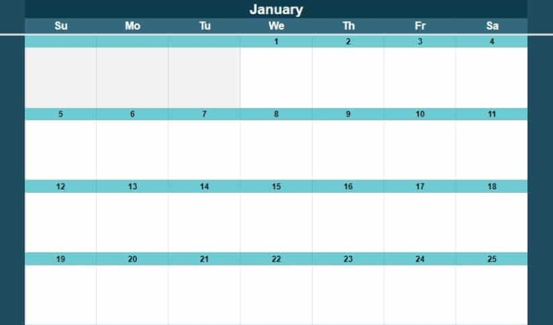 weekly calendar template google docs example