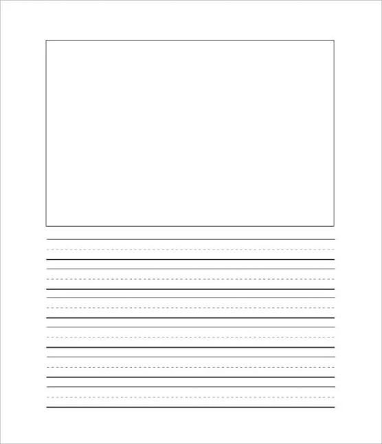 writing paper template for kindergarten excel