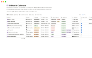 Custom Facebook Editorial Calendar Template  Example