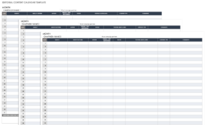 Editable Blog Editorial Calendar Template Doc Example