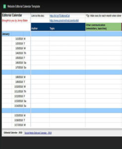 Editable Content Marketing Editorial Calendar Template Excel Sample