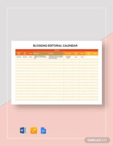 Editable Magazine Editorial Calendar Template Doc Sample