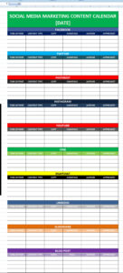 Free Custom Content Marketing Editorial Calendar Template  Sample