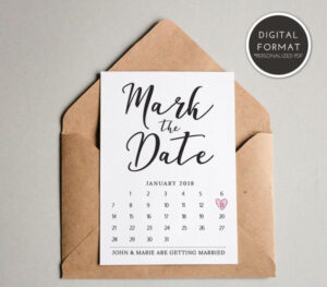 Free Custom Wedding Save The Date Calendar Template Doc