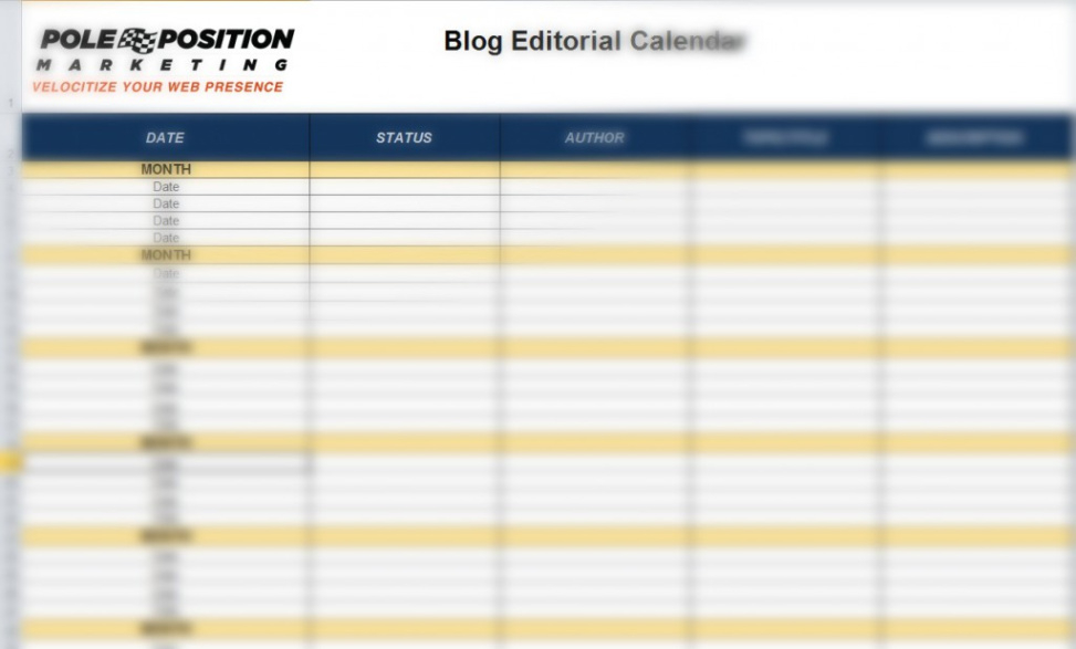 Free Editable Blog Editorial Calendar Template Doc Sample