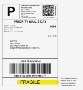 print priority mail shipping label