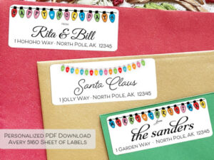 blank christmas return address label template word