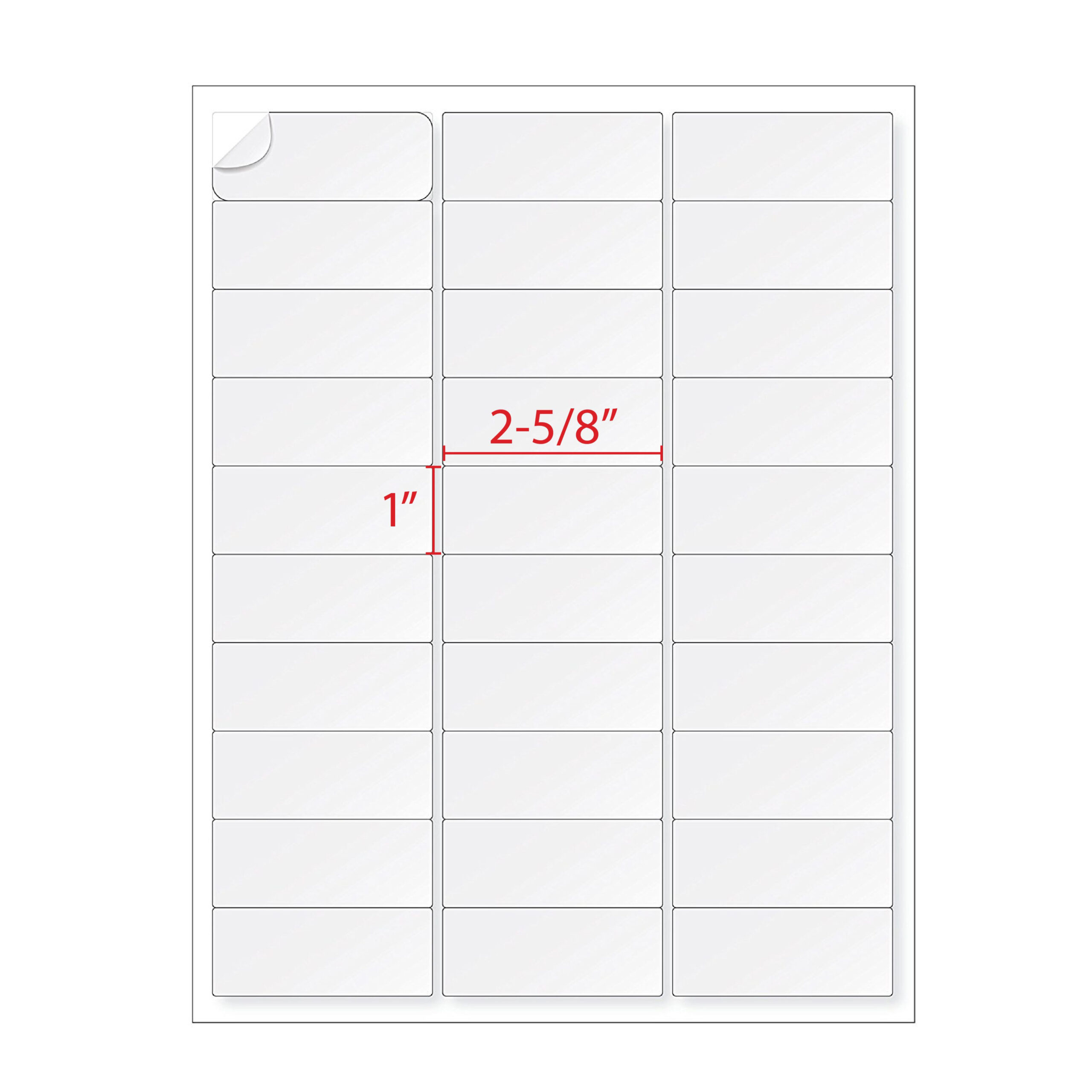 blank 1 x 2 5/8 label template word