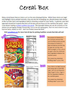 editable cereal box nutrition label template pdf