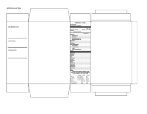 free  cereal box nutrition label template example