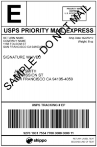 free editable usps priority mail label template doc