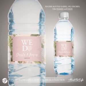 blank wedding water bottle label template word