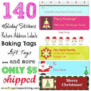 free  return address labels christmas template example