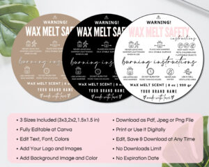 free  wax melt warning label template excel