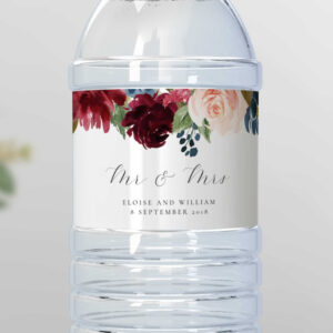 free  wedding water bottle label template doc