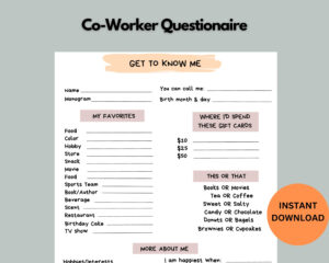 coworker questions printable all about me employee  etsy canada getting to know you questionnaire template pdf