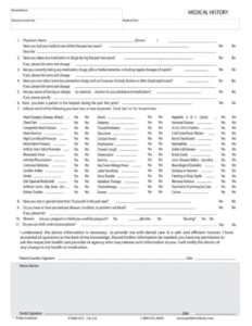 editable general printable medical history form template patient medical history questionnaire template sample