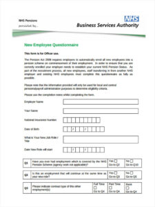 editable new employee questionnaire template new employee health questionnaire template word