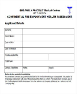 free 43 sample medical forms in pdf pre employment screening questionnaire template pdf