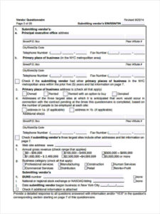 free 8 vendor questionnaire forms in pdf vendor risk assessment questionnaire template example