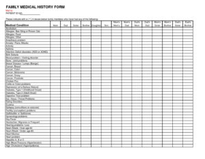 free editable free form example » family health history form free form medical history checklist family medical history questionnaire template word