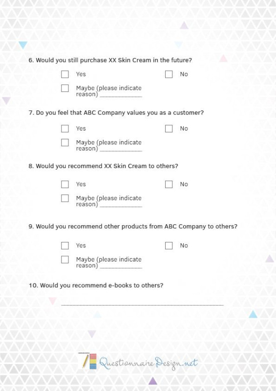 httpquestionnairedesignourquestionnaireserviceproduct beauty skin care questionnaire template excel