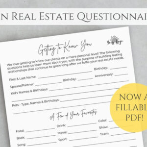 printable home seller questionnaire real estate client questionnaire  etsy real estate seller questionnaire template example