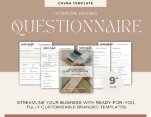 printable interior design client questionnaire template canva template interior interior design client questionnaire template doc