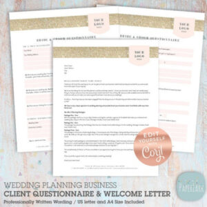 printable wedding planner client questionnaire photoshop template  etsy event planning client questionnaire template doc