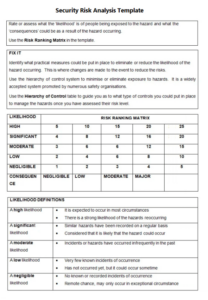 risk analysis templates  15 free word excel  pdf formats samples it security risk assessment questionnaire template excel