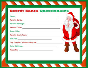 work printable secret santa template funny secret santa questionnaire templates example