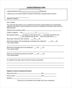 editable 15 landlord reference letter template  sample example format landlord reference questionnaire template example