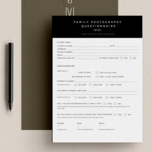 editable client questionnaire form for photography  etsy wedding photography client questionnaire template excel