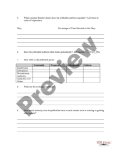 editable job description questionnaire for employees  us legal forms job description questionnaire template sample