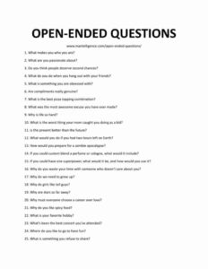 editable open ended questions worksheet open ended questionnaire template pdf
