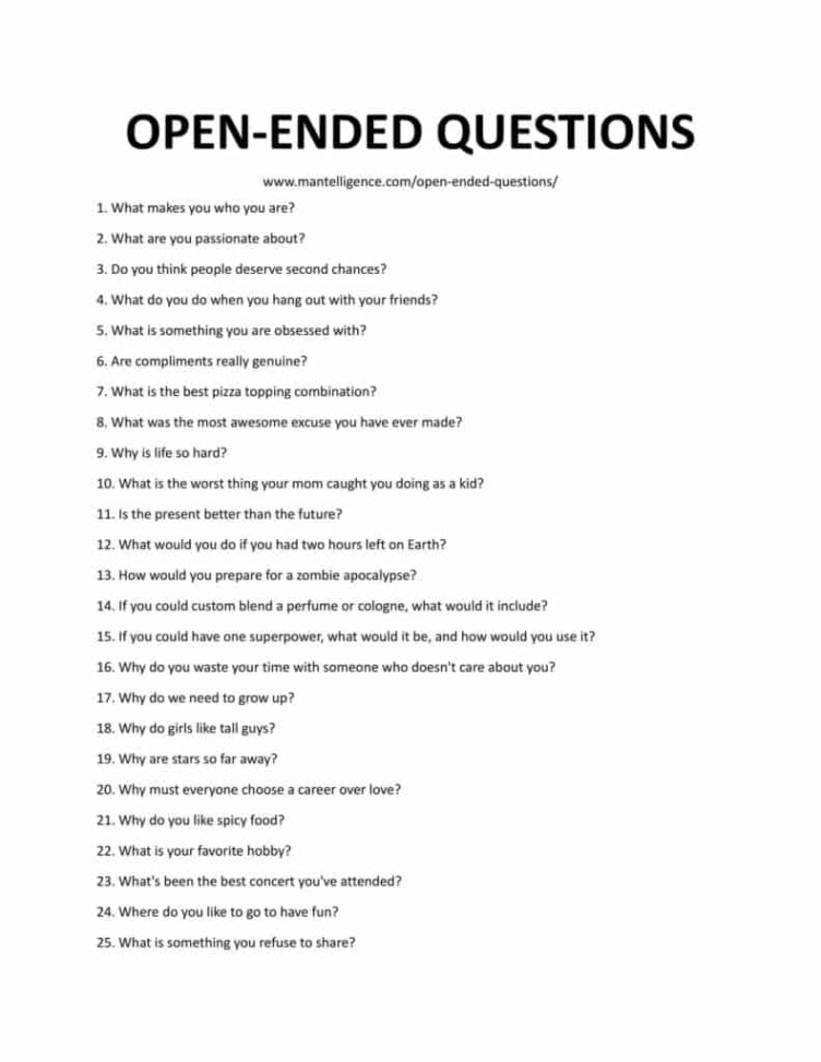 editable open ended questions worksheet open ended questionnaire template pdf