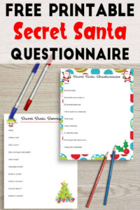 editable secret santa questions template secret santa questionnaire template sample